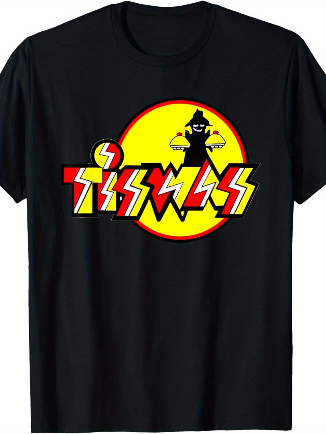 

Retro 1970s/1980s Tiswas Unisex Black Short-sleeved Vest T-shirt. Classic Fit L