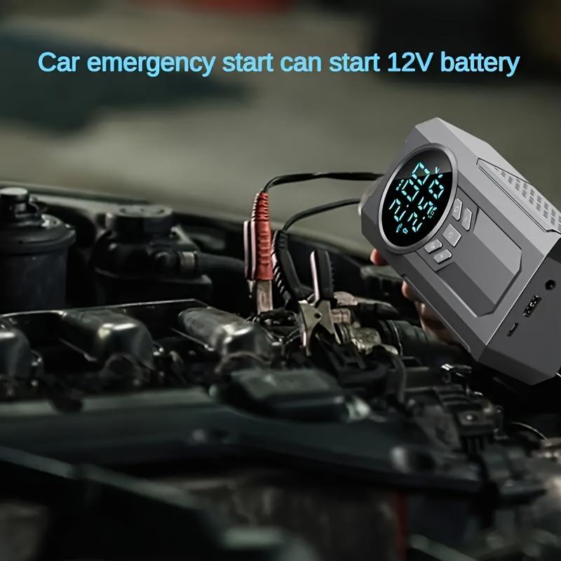 1pc Portable Cordless Car Battery Emergency Starter, Tire Air Pump, Air Compressor To Easily Inflate Tires, LED Display, With Flashlight