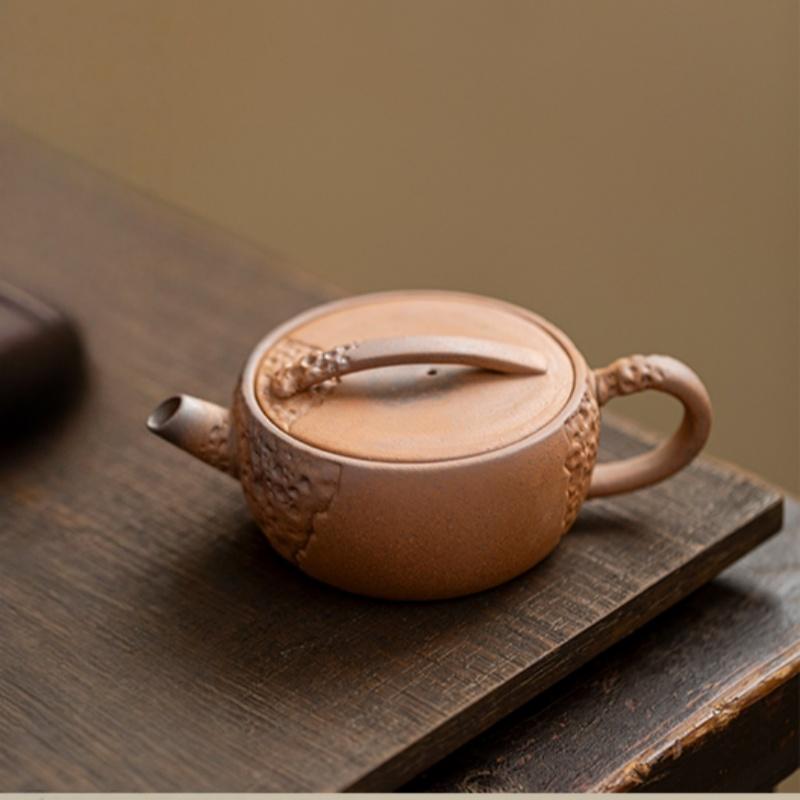 

Old Rock Mud Rough Pottery Shape Tea Pot Retro Teapot Tea Kettle Tea Ceremony Tea Making Single Pot Tea Ceremony