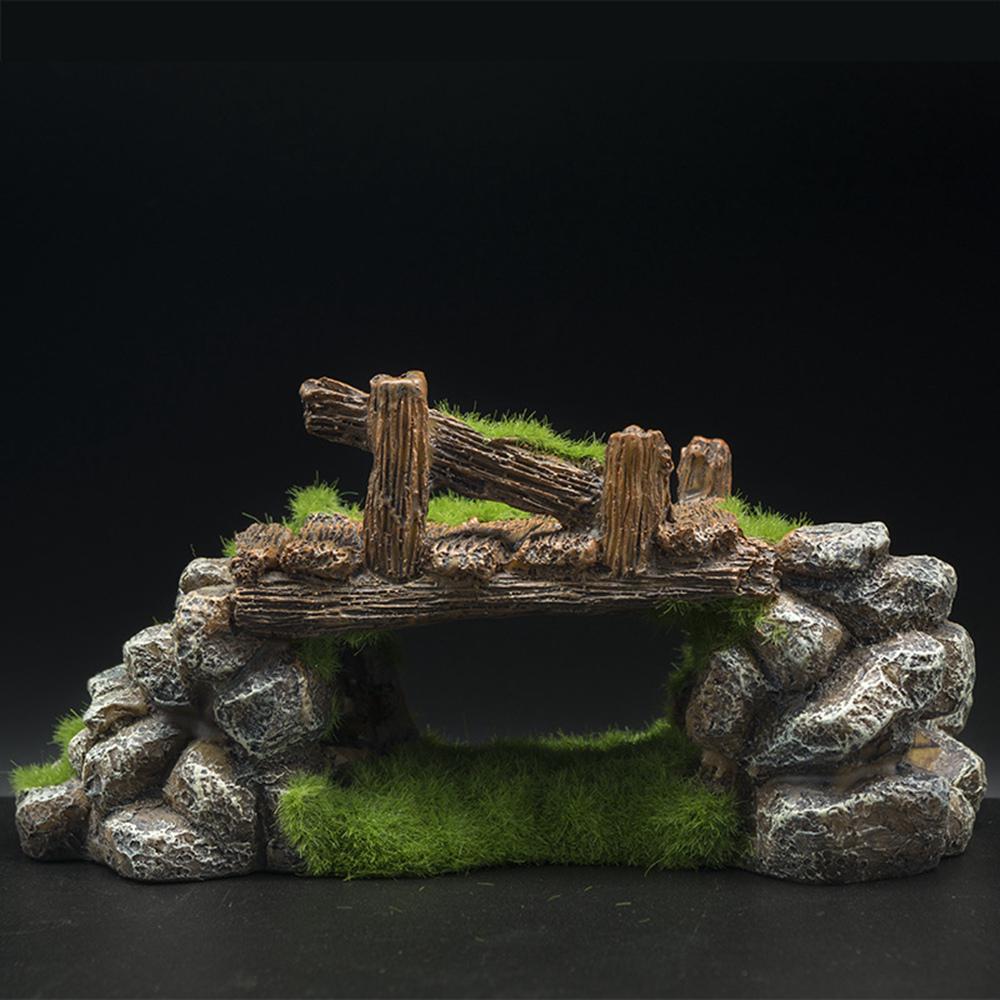 Akvarium Mountain View Rockery Hiding Cave Ornament Fish Tank Decoration