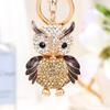 Süßer Eulen Strass Schlüsselanhänger für Damen Mädchen Kunstkristall Tier Schlüsselring Anhänger für Geldbörsen Handtasche Rucksack