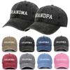 Washed Cotton Grandparents Baseball Hats Adjustable Embroidery Baseball Cap Gifts