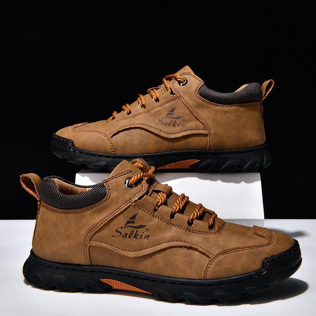Stivali in Pelle Cuciti a Mano Scarpe in Pelle Scamosciata Stivaletti da Uomo Per Uomo Scarpe Casual Taglia Grande Scarpe da Lavoro