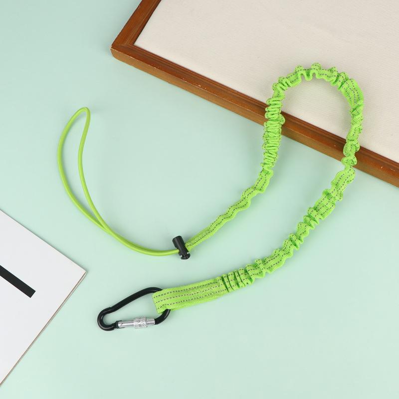 Safety Bungee Tether Tool Lanyard With Carabiner Hook Climbing Working Anti-Falling Safety Rope Aerial Work Climbing Accessories