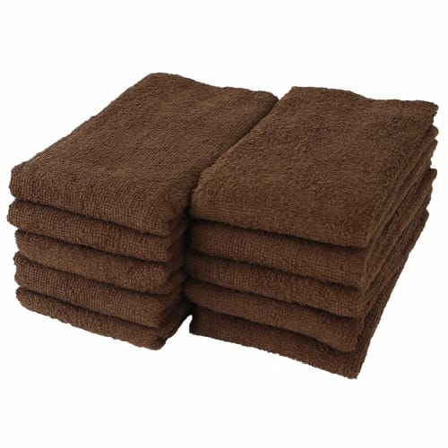 GamachaTowel Face Towels, 22 Colors Available [Cacao, 10-Piece Set]. Perfect for wiping hands in the kitchen or bathroom. These lightweight towels are