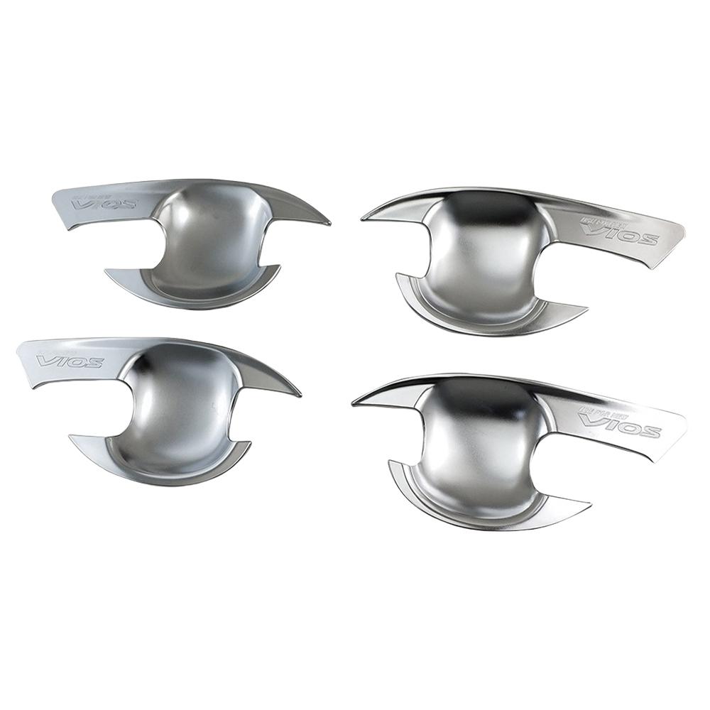 För Toyota Vios 2014 2015 2016 2017 Kromdörrhandtagsskydd och Skålskydd Dekorationslist Klistermärke Styling Biltillbehör