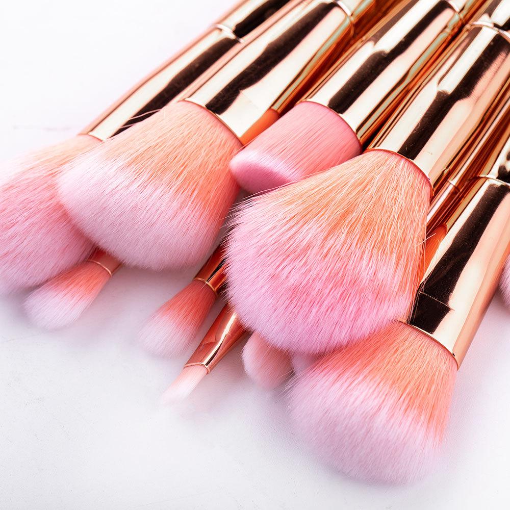 New 12 rose gold makeup brush set, plastic handle blush eyeshadow brush beauty tool