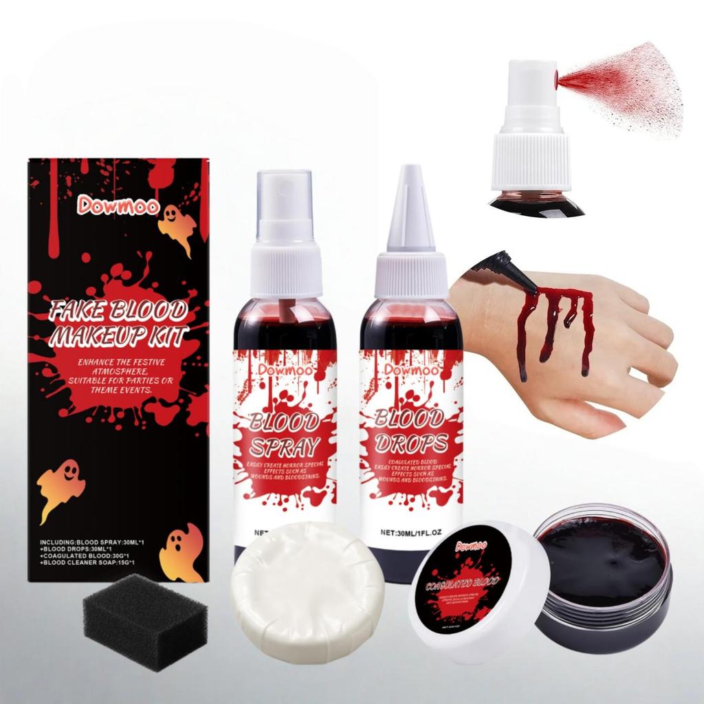 Fake Blood makeup set - Realistic Fake Blood Halloween Party Decor Human Simulation Face/body Paint Cos Costume
