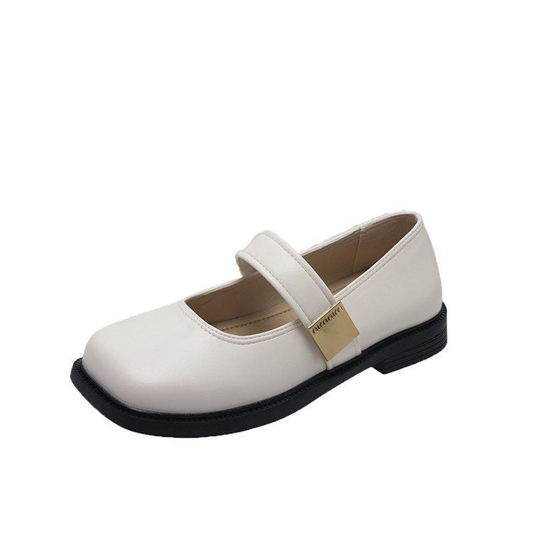 French Retro Brown Square Head Mary Jane Shoes Women's 2025 New Velvet Light Mouth Single Shoes Women's Flat Bottom Sweet Wind