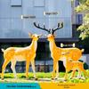 Luminous Fiberglass Sika Deer Sculpture for Garden Lawn Decoration