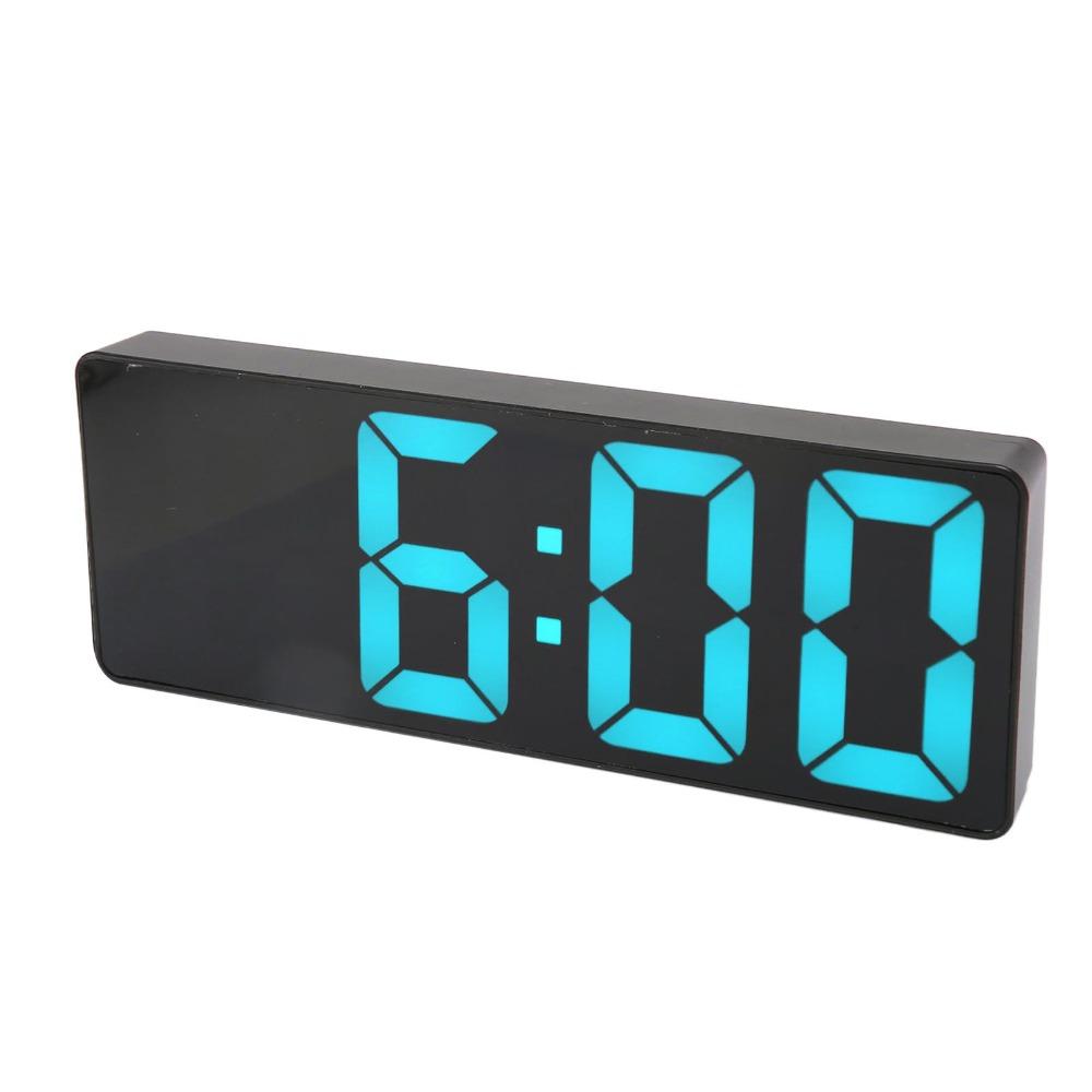 Blue Number Display Digital Alarm Clock USB Battery Powered Desktop Alarm Clock  For Bedroom