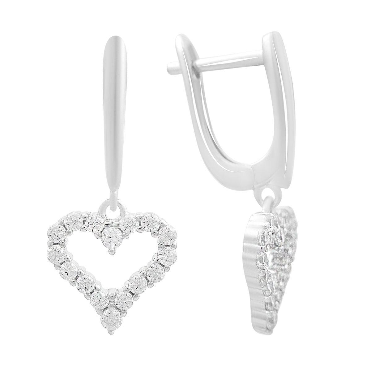 

Silver earrings with cubic zirkonia (2207818) білий
