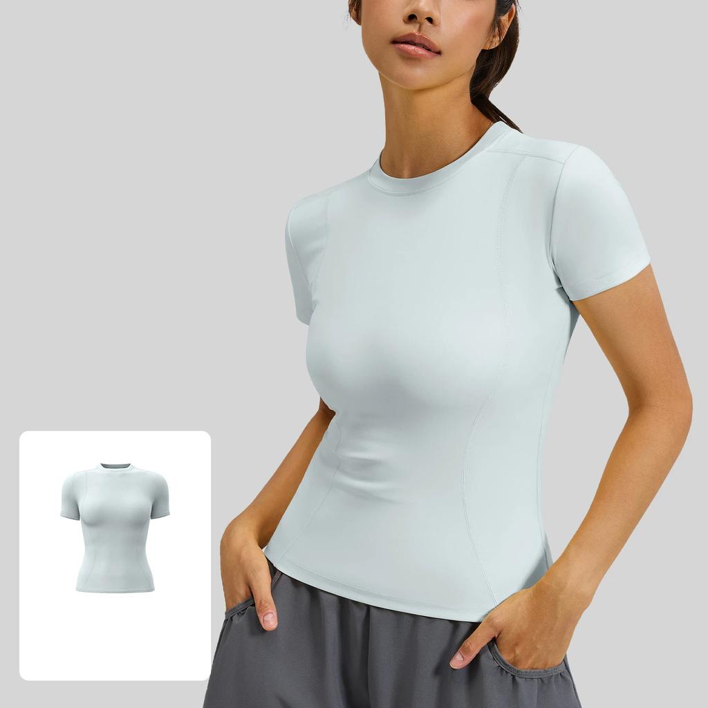 New Summer Women's Sports Tights Yoga Wear Short sleeved Tops Female Running Fitness T-shirts