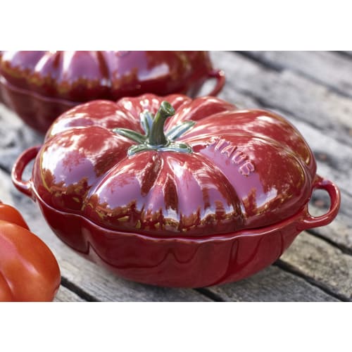 Staub Ceramic Tomato Cocotte, 12cm, Cherry, Heat-Resistant, Microwave-Safe (Official Japanese Product) 40511-855