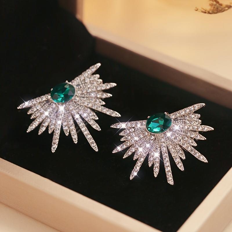 

1 Pair Elegant Fashion Shiny Wings Design Stud Earrings for Women, Suitable for Party and Vacation Decoration, Jewelry Gift