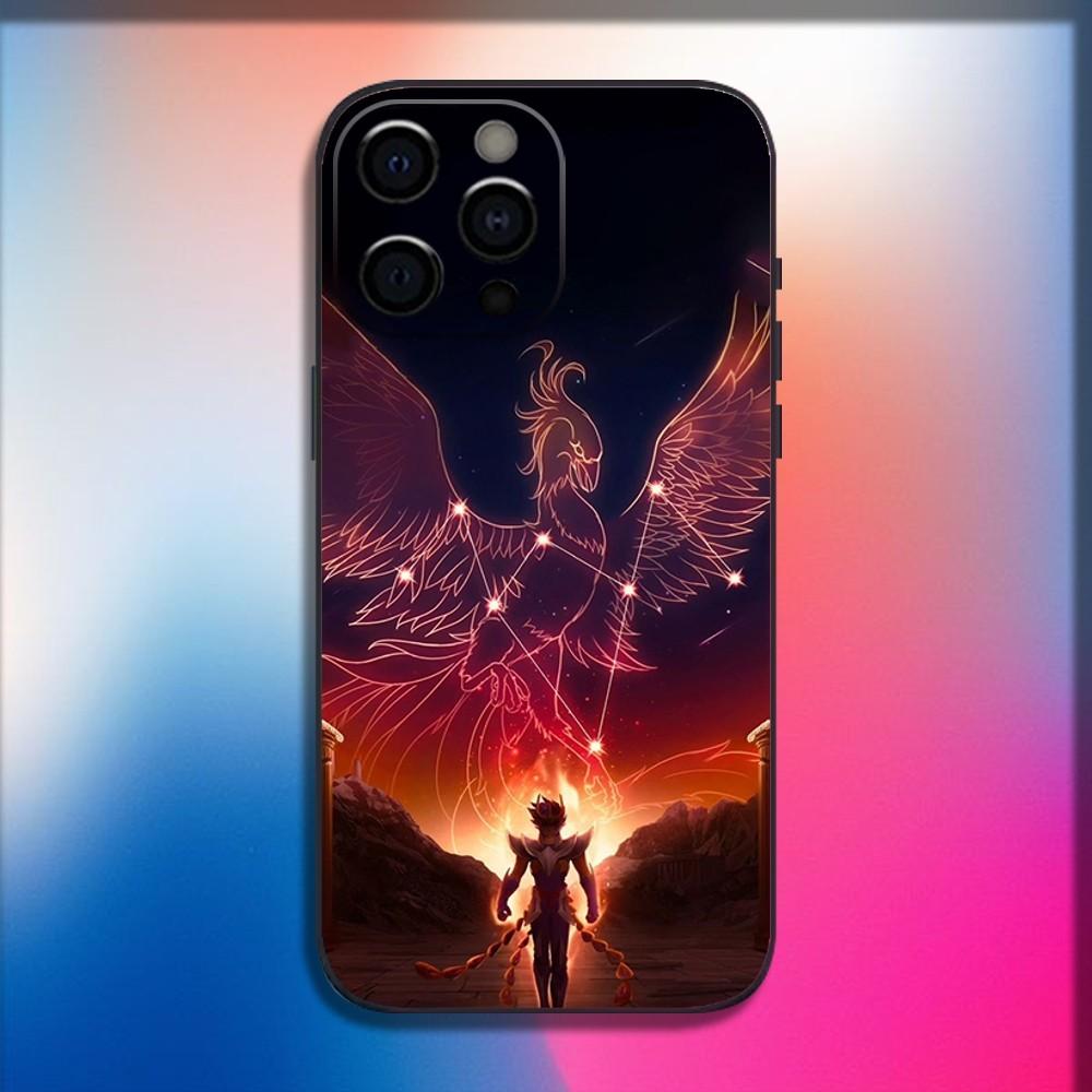S-Saint Seiya Knights Phone Case For iPhone 16,15,14,13,12,11,Pro,X,XS,Max,XR,Plus,Mini Soft Black Cover