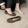 Women Bow Square Toe Soft Sole Single Shoes Comfort Slip On Soft Sole Flats Shoes Ladies Silver Round Toe Ballet Dress Loafers