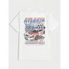 Atlanta Racing Muscle Car Street Graphic Men T-Shirts Cotton Oversized Short Sleeve Loose T-Shirt Breathable Casual Tops
