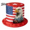 Fourth of July for 4th Flag Hat Top Hat American Uncle Costume July USA Red White Blue Patriotic Party