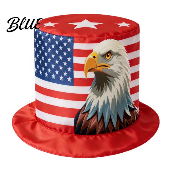 Fourth of July for 4th Flag Hat Top Hat American Uncle Costume July USA Red White Blue Patriotic Party