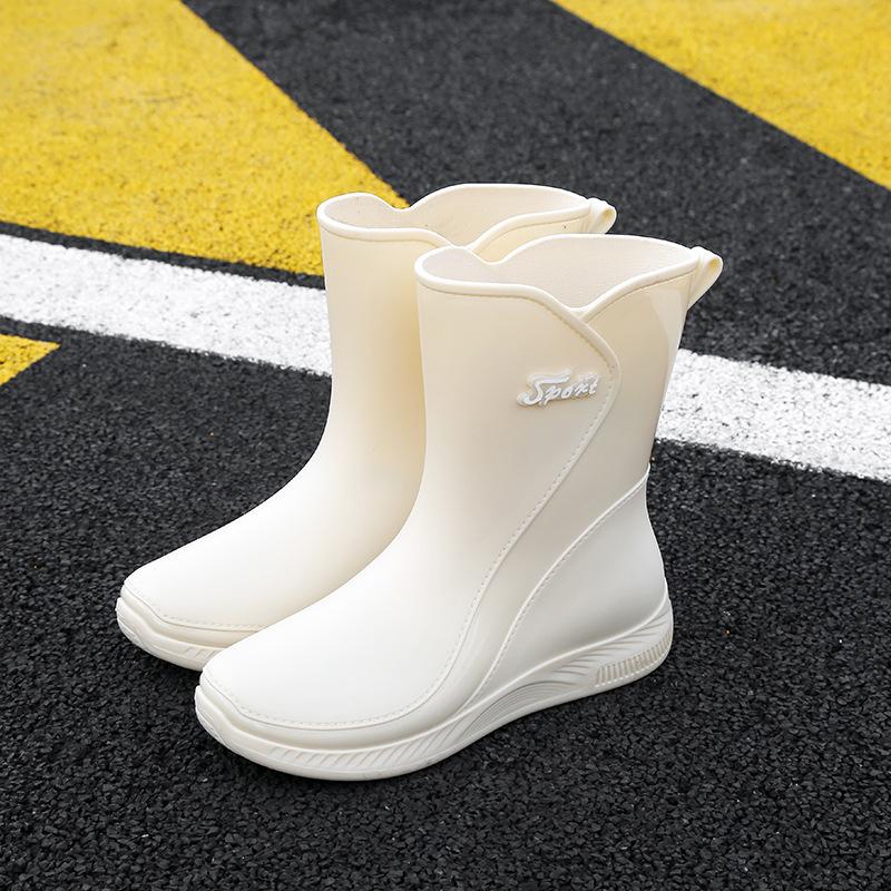 

женские резиновые сапоги водонепроницаемая обувь женская новая обувь для дождя японские нескользящие водные ботинки платформа резиновая обувь модные галоши 41