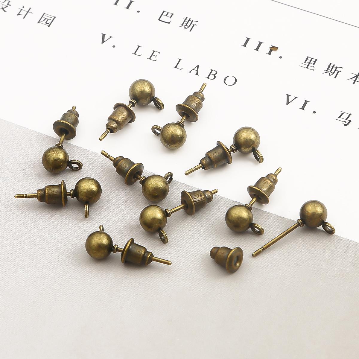 

10/50 шт. металлические фурнитура для сережек-гвоздиков, основные стопоры для игл для серег, аксессуары «сделай сам» 3x14mm 50pcs