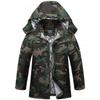 Men's Camouflage Medium Long Graphene Liner Waterproof Self-heating Cold-proof Cotton Coat Warm