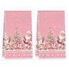 2pcs Set Kitchen Towels Pink Christmas Fairy Tale IllustrationHand Towels Christmas Decorations For Home Noel Dish Towels Gifts