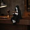 Veteran Retirement Gift 3D Printed Firefighter Skeleton Shelf Sitter, Gothic Fireman Soldier Robed Masculine Office Decor Figurine, Collectible