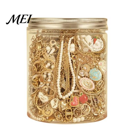 Metallic Jewelry Assortment Mystery Jar for Women, Vintage Surprise Set, Random Style Gift Mixed Box with Necklaces, Earrings, Rings, Bracelets,