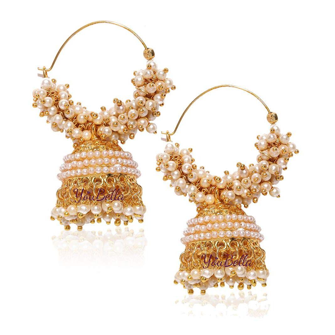 Модные украшения, позолоченные жемчужные серьги Джумка/Джумки для женщин, традиционные серьги для девочек