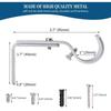 Heavy Duty Adjustable Curtain Rod Brackets Rod Holders for 1 Inch Rod, Silver Color, (Set of 2)