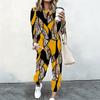 Women Oversized Long Sleeve Tee And Elastic Waist Straight Pants Two Piece Home Casual Suit