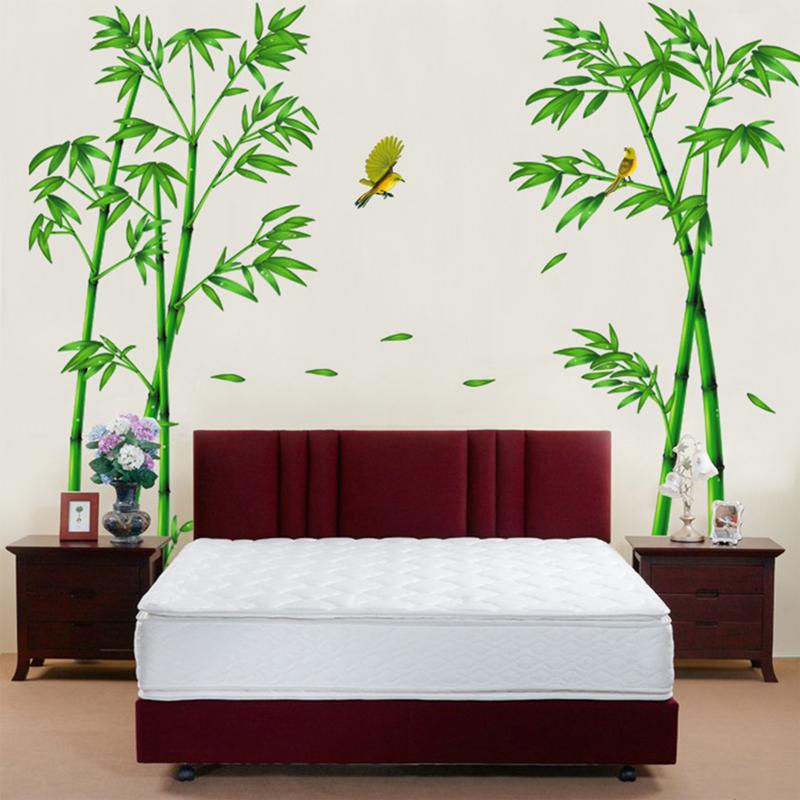2pcs/set Large Bamboo Wall Sticker Decal for Living Room Sofa TV Background Warm Home Decor Study Room Wall Art