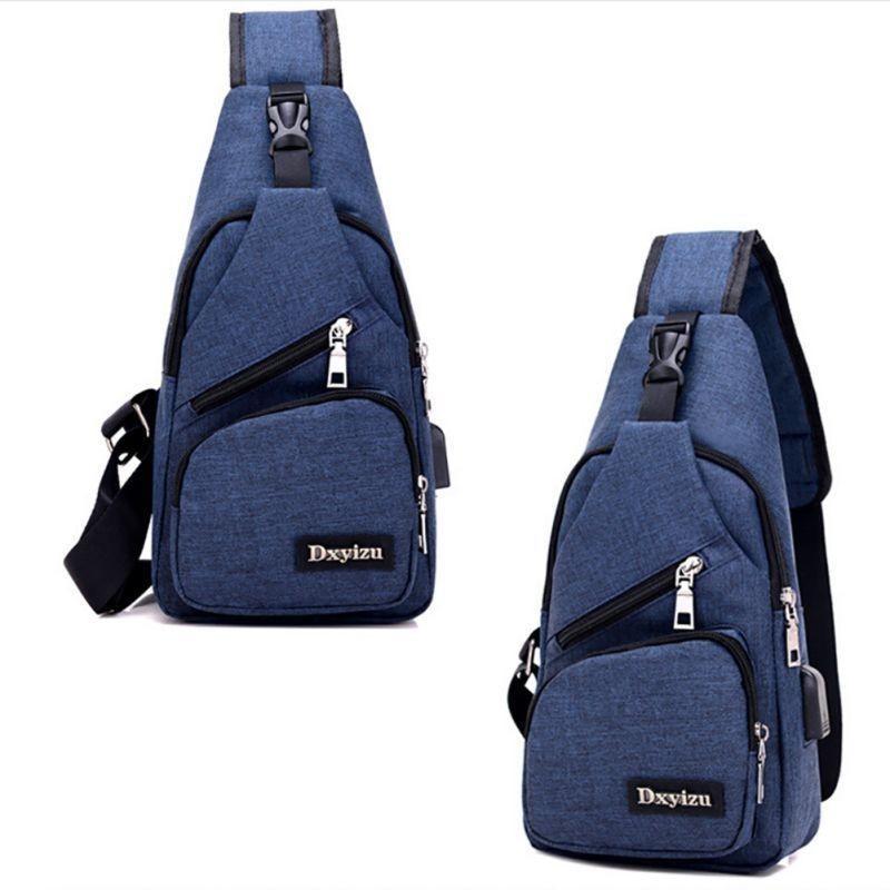 Versatile New Oxford Men Women Chest Pack With Durable Oxford Cloth And Usb Charging