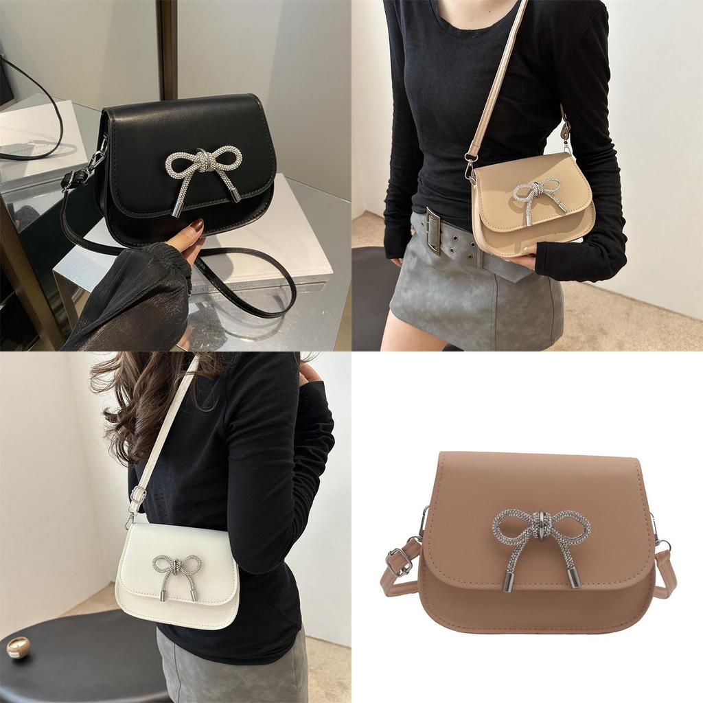 Chic French-inspired Pu Leather Crossbody Bag For Women Stylish Summer 2024 Shoulder Bag With Bowknot