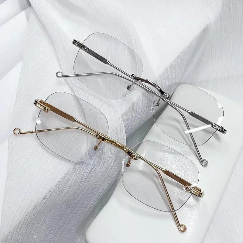 Luxury Presbyopia Glasses Anti Blue Light High-definition Women Fashion Frameless Reading Eyewear