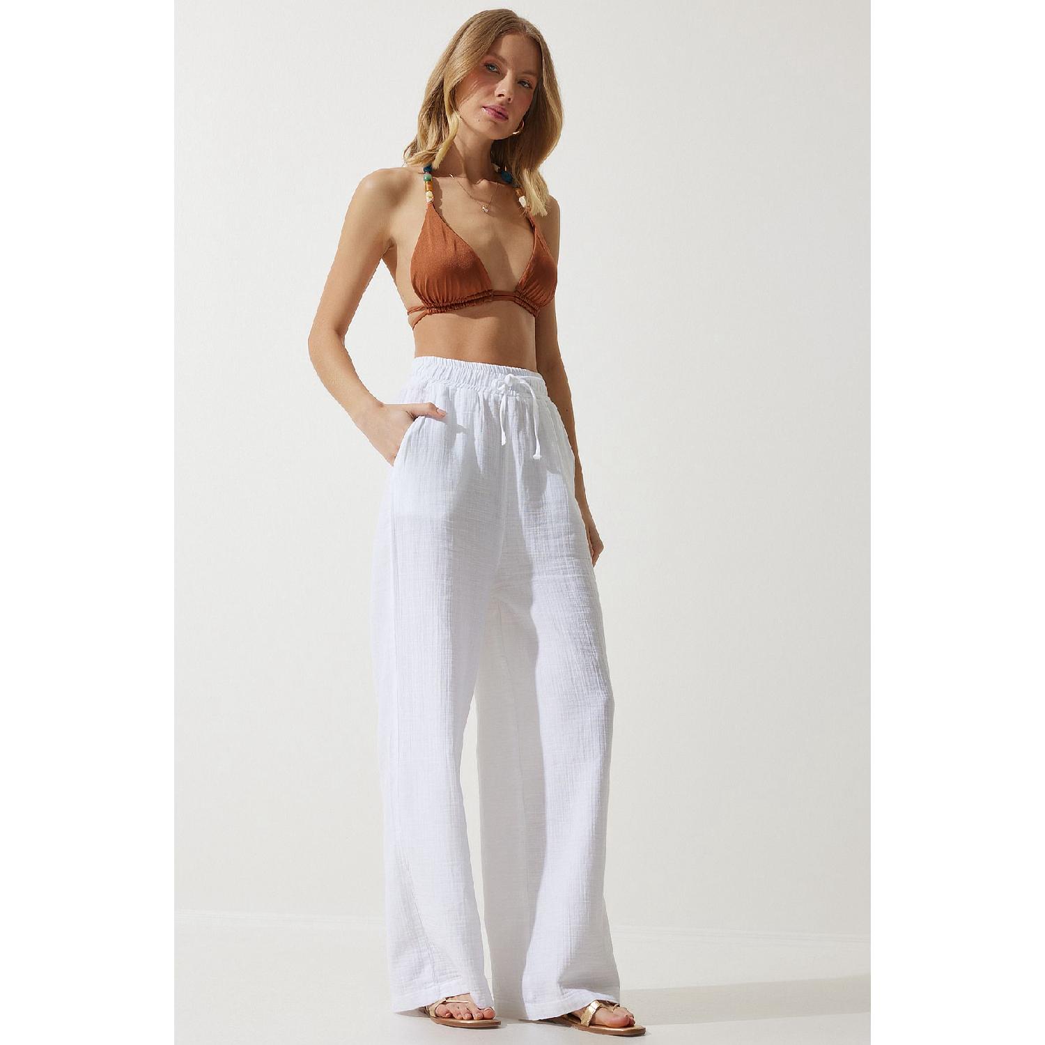 

Muslin Palazzo Pants White Lmx0008 36 білий