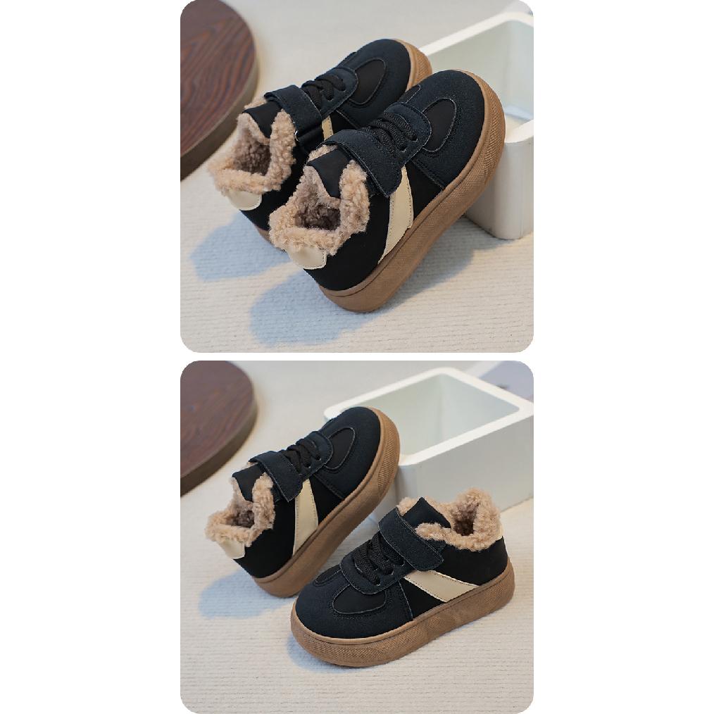 Children's Cotton Shoes Autumn Winter New Retro Non-Slip Fleece-Lined Warm Girls' Shoes Boys' Snow Boots