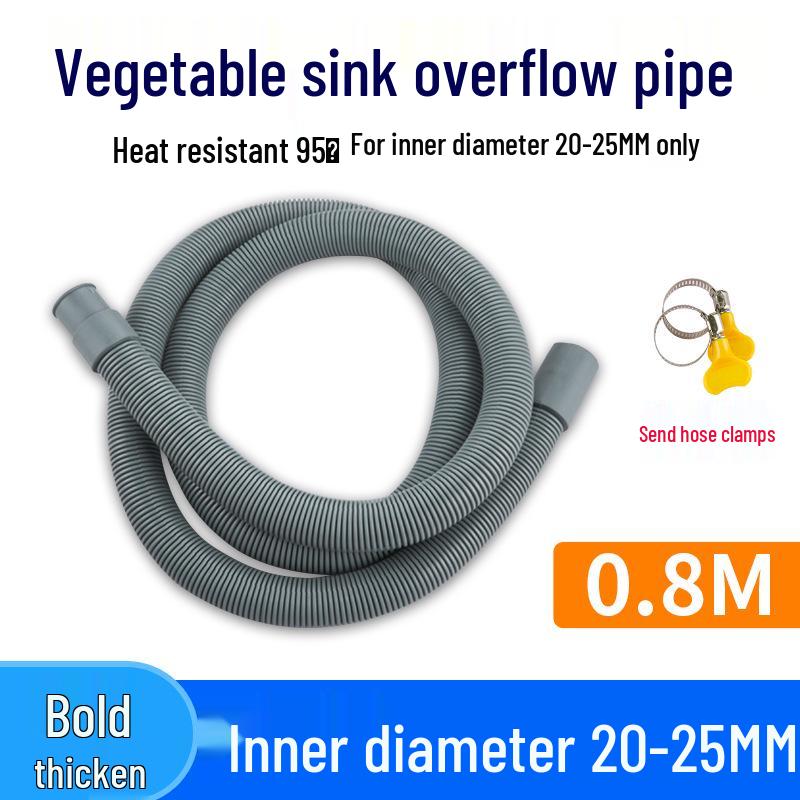 23mm Edelstahl Spülbecken Überlaufrohr und Ablaufschlauch