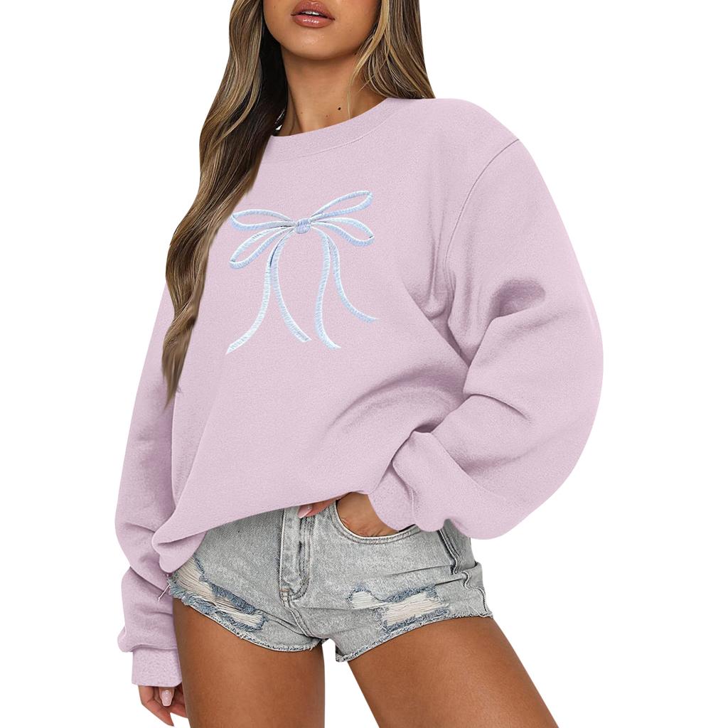 Women  Tops Women's Long Sleeve Sweatshirt Casual Crewneck Loose Fit Pollover Fleece Tops