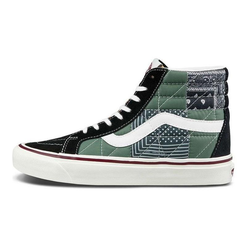 Vans Style 38 Anaheim Leopard Print High Top Unisex Skate Shoes Black Green VN0A54FB9GU 35