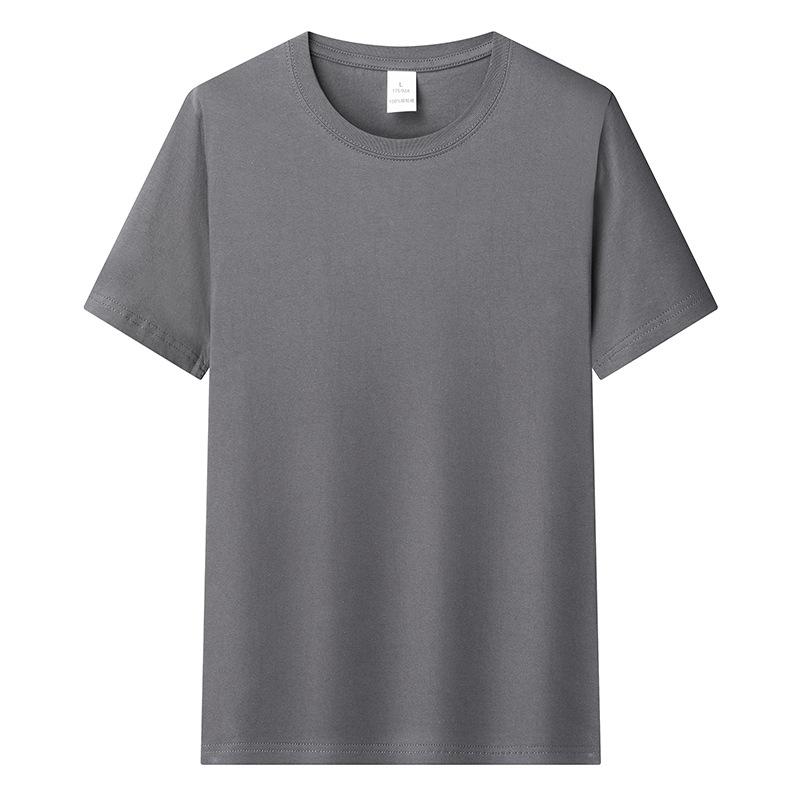 T-shirt da uomo estiva in puro cotone tinta unita casual girocollo top t-shirt sottile allentata traspirante coppia a maniche corte
