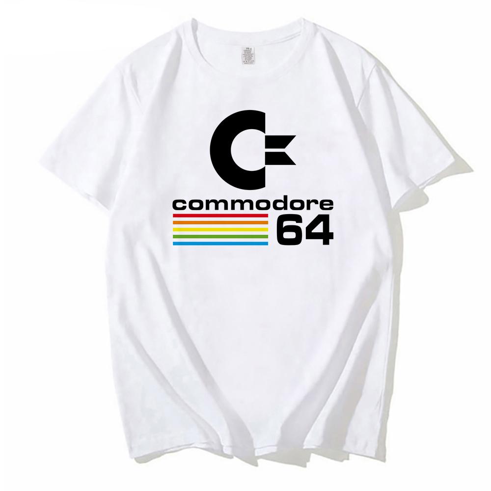 Loose Men T-shirts Summer Commodore 64 Print T Shirt C64 SID Amiga Retro Cool Design Street Short Sleeve Top Tee Clothing