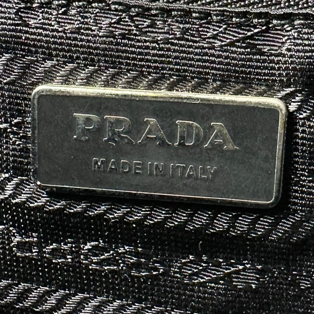 PRADA Triangular logo Tote Bag black Women used