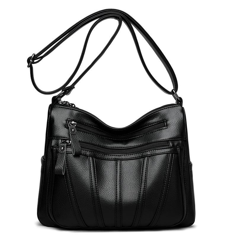 Duża pojemność Miękka torba Stylowa damska torba na jedno ramię Crossbody Tekstura Torba dla matki w średnim wieku