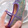 Mocassini Principessa Primavera/Autunno 2025: Scarpe Sequined con Suola Morbida e Elastico per Passerella e Spettacoli di Bambine