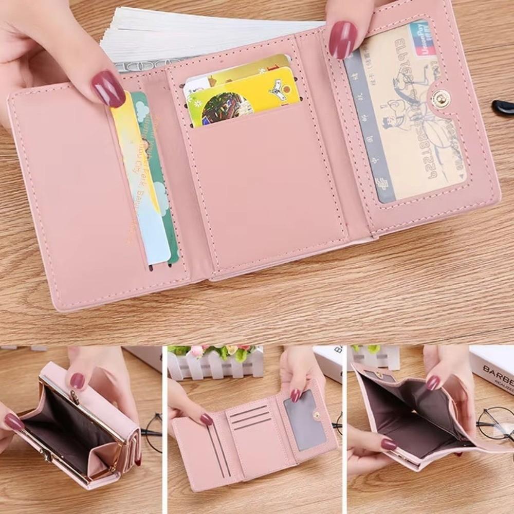 New Cartoon Coin Purse Heart Large Capacity Card Bag PU Leather Short Wallet Student