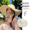 Lace straw hat women's summer bow large brim sunshade sun hat seaside vacation beach sun hat