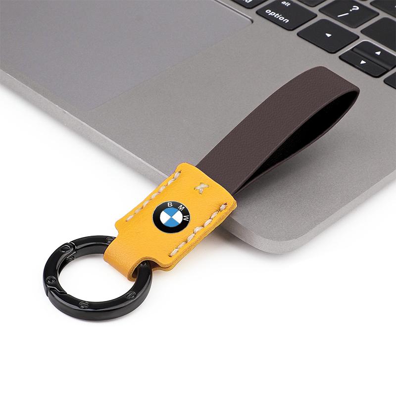 M logo Car Nappa Leather Key Chains Long-style Auto Keyrings For BMW X1 X2 X3 X5 X4 X6 X7 iX3 F20 F10 F07 E70 E46 E90 E92 E60 E3 fxdf89